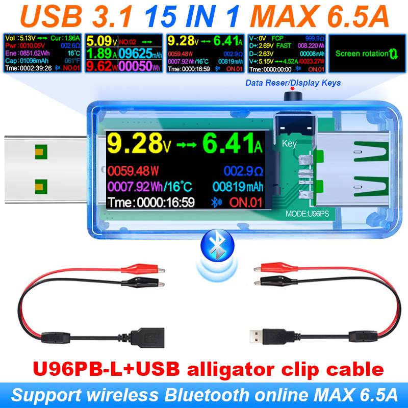 Co Detector Plug - 15 في 1 USB 3.1 تستر