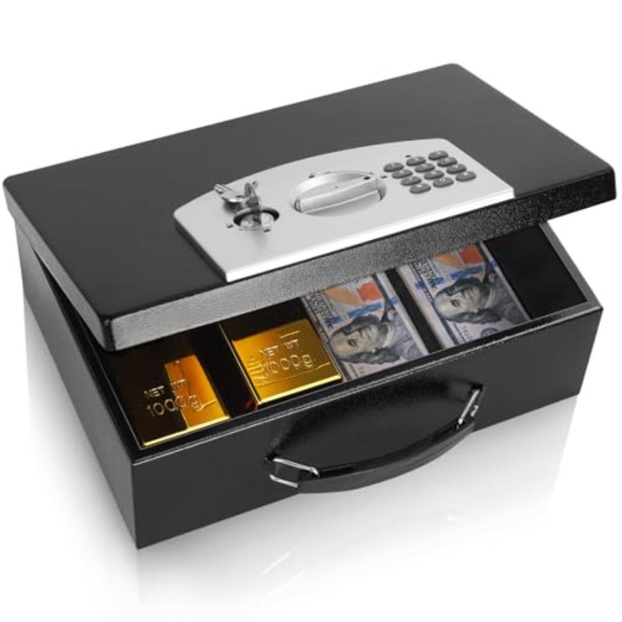 Fire Safe Document - صندوق أمان معدني محمول مع قفل