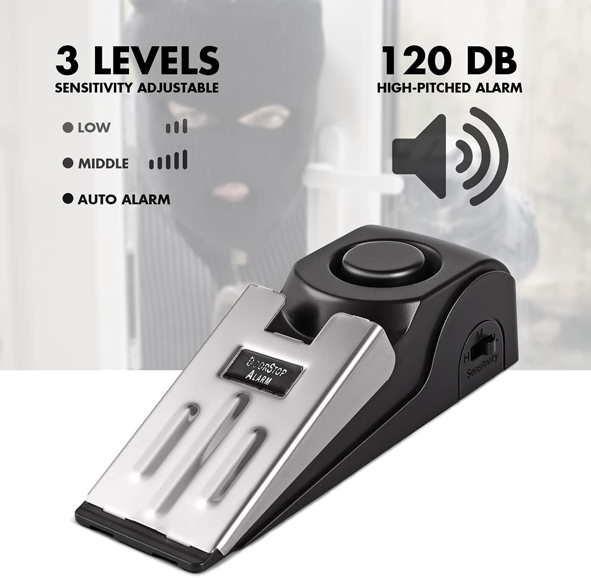 Door Stop Alarm - إنذار إيقاف الباب، سدادة الباب مع