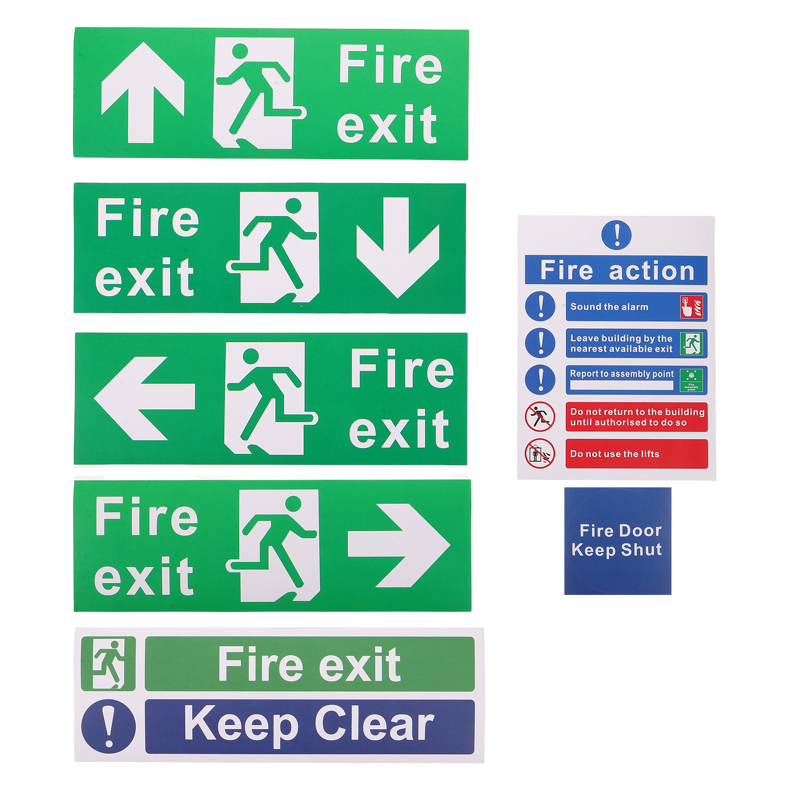 Emergency Exit Sign - مجموعة 21 قطعة من لافتات مخارج