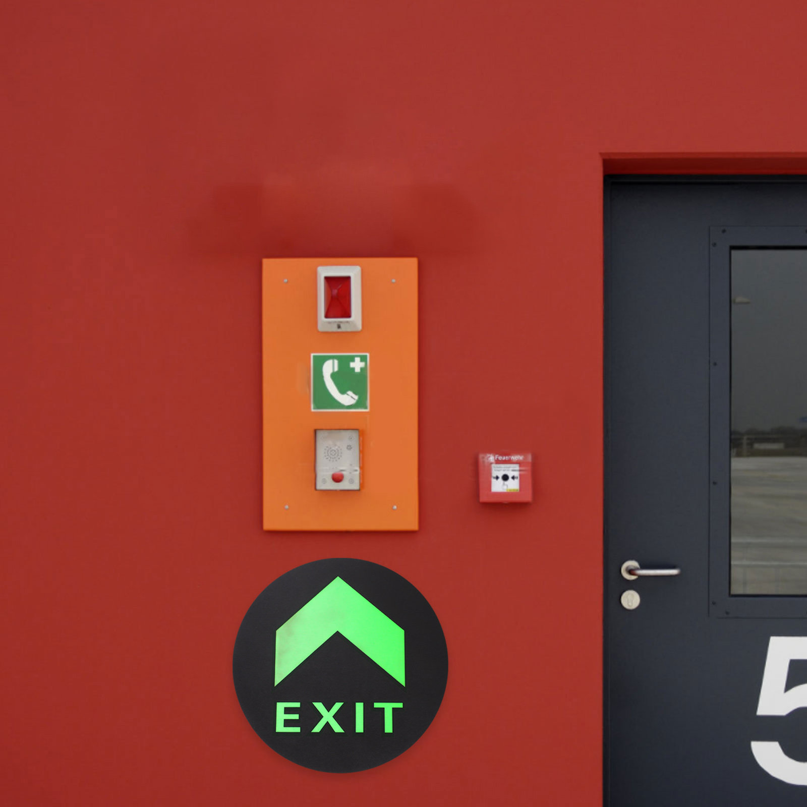 Emergency Exit Sign - 5 قطع ملصقات إشارة الخروج المضيئة
