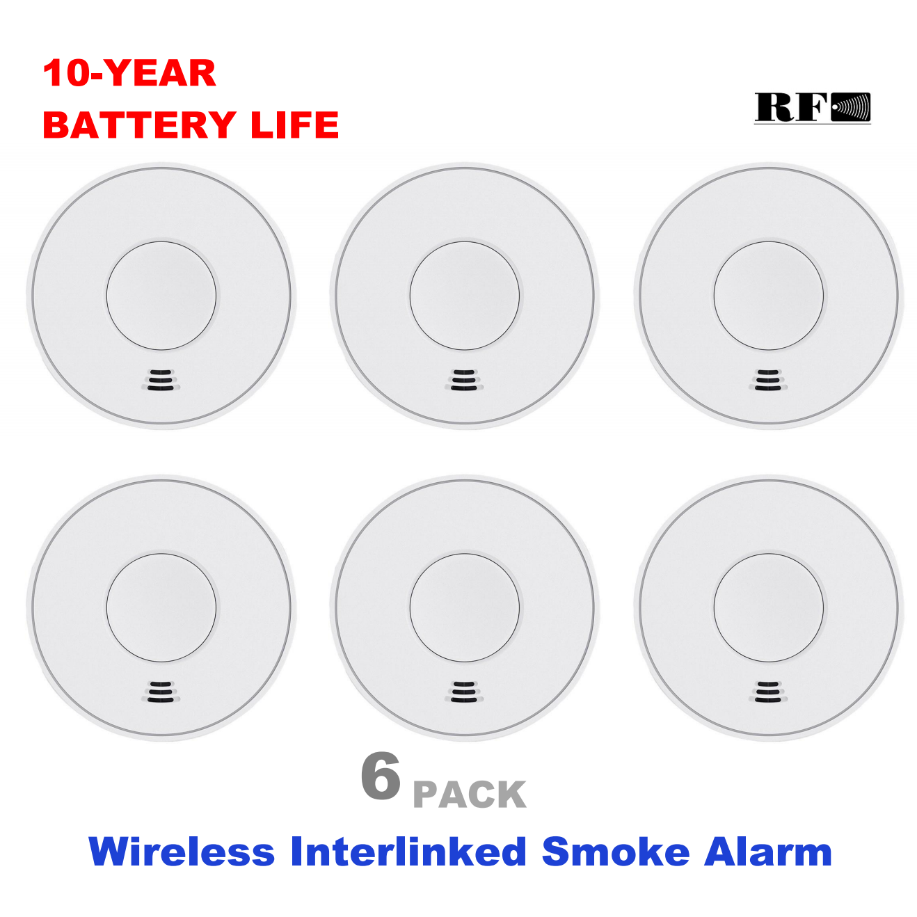 Smoke Detector Interconnected - إنذار دخان لاسلكي مترابط مع بطارية