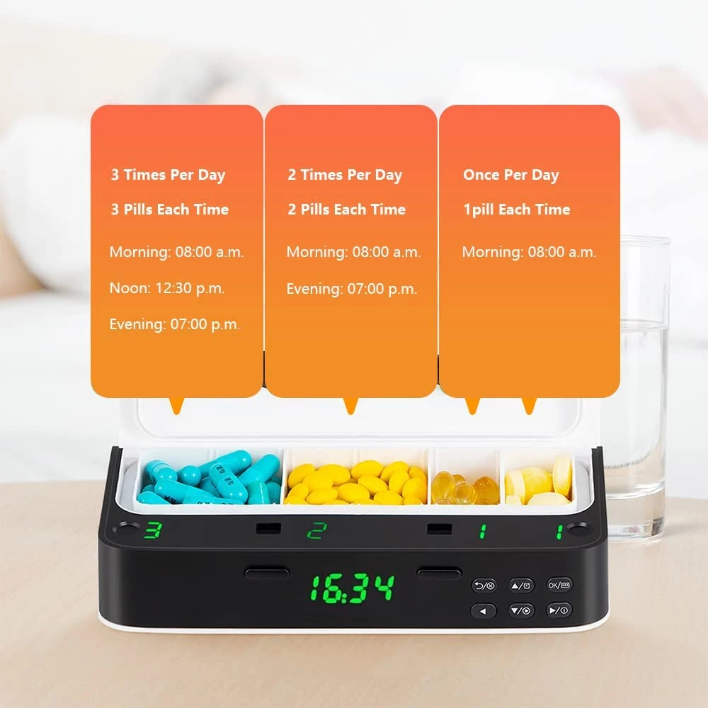 موزع حبوب مع منبه منظم حبوب ال - مراجعة Medicine Cabinet Lock وسعره