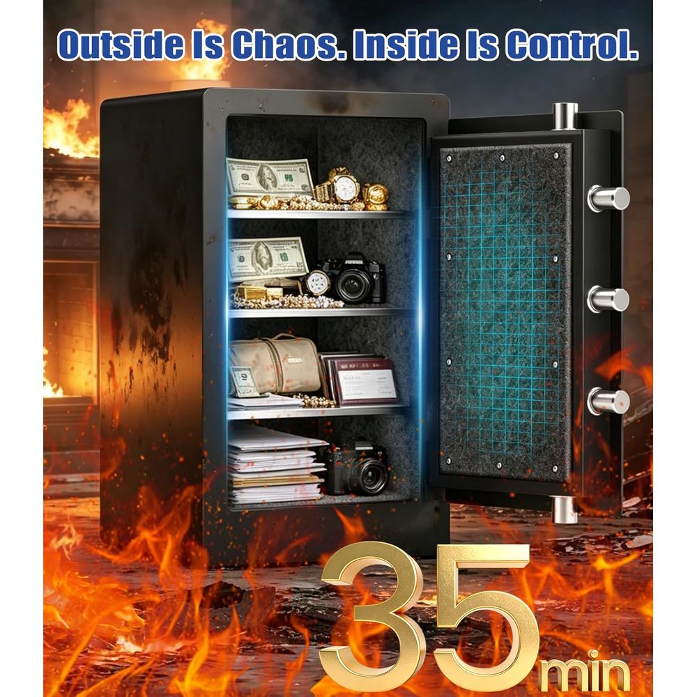خزنة بيومترية كبيرة مع نظام أم - مراجعة Fire Safe Document وسعره