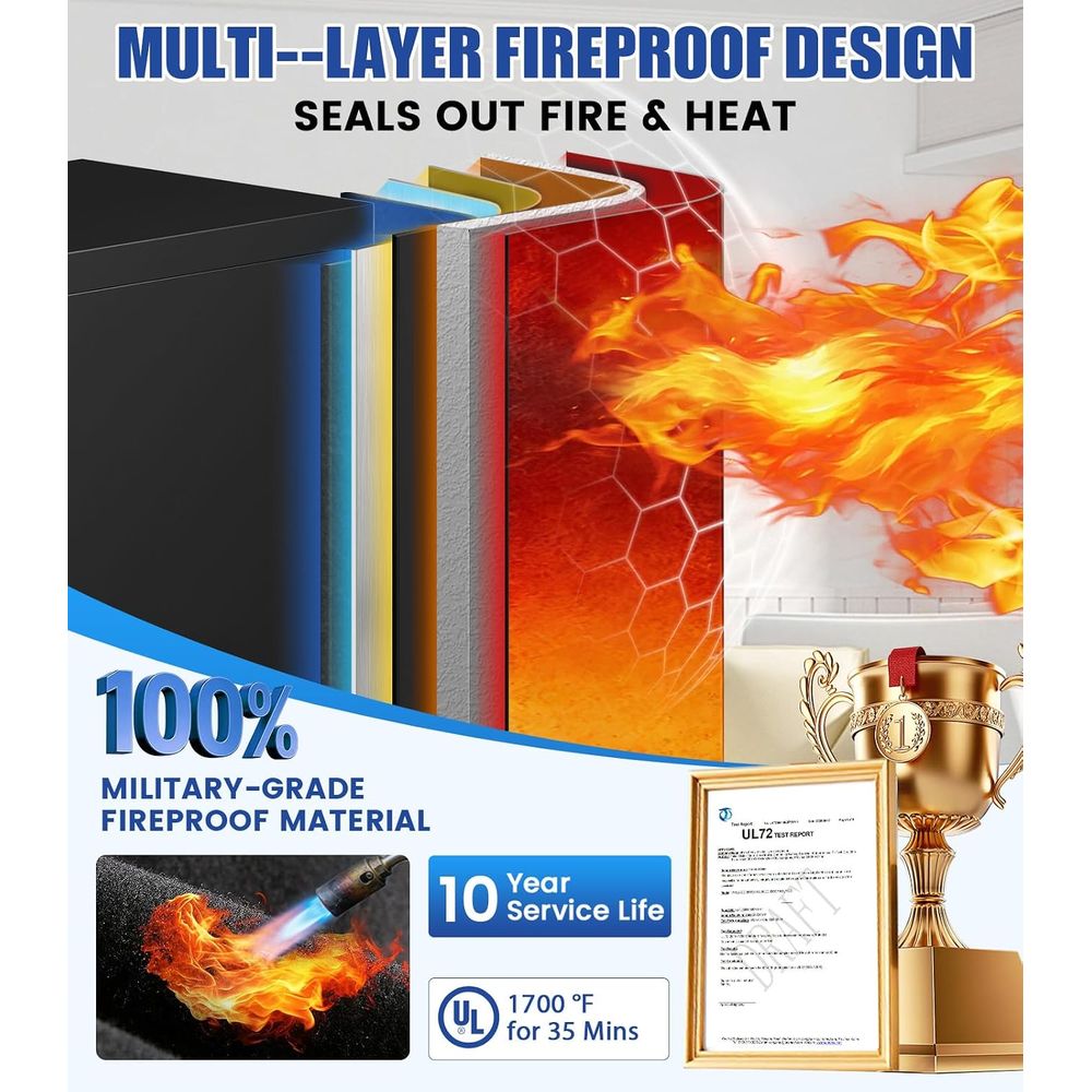 خزنة بيومترية كبيرة مع نظام أم - مراجعة Fire Safe Document وسعره
