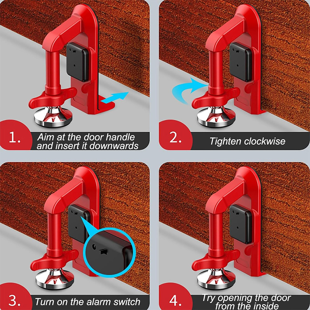 بطارية تعمل بالطاقة إنذار البا - مراجعة Door Stop Alarm وسعره