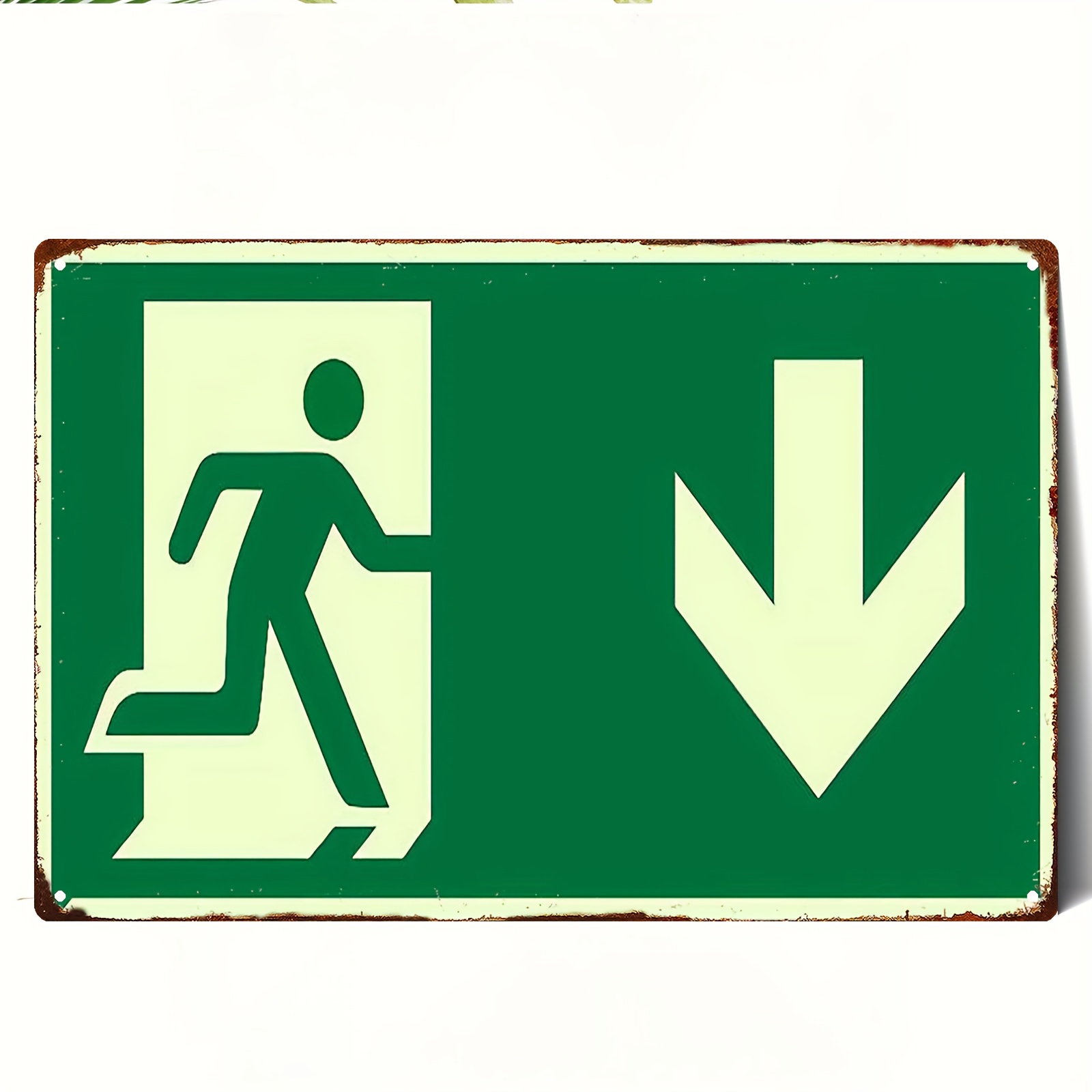 لافتة معدنية حديدية عتيقة ثنائ - مراجعة Emergency Exit Sign وسعره