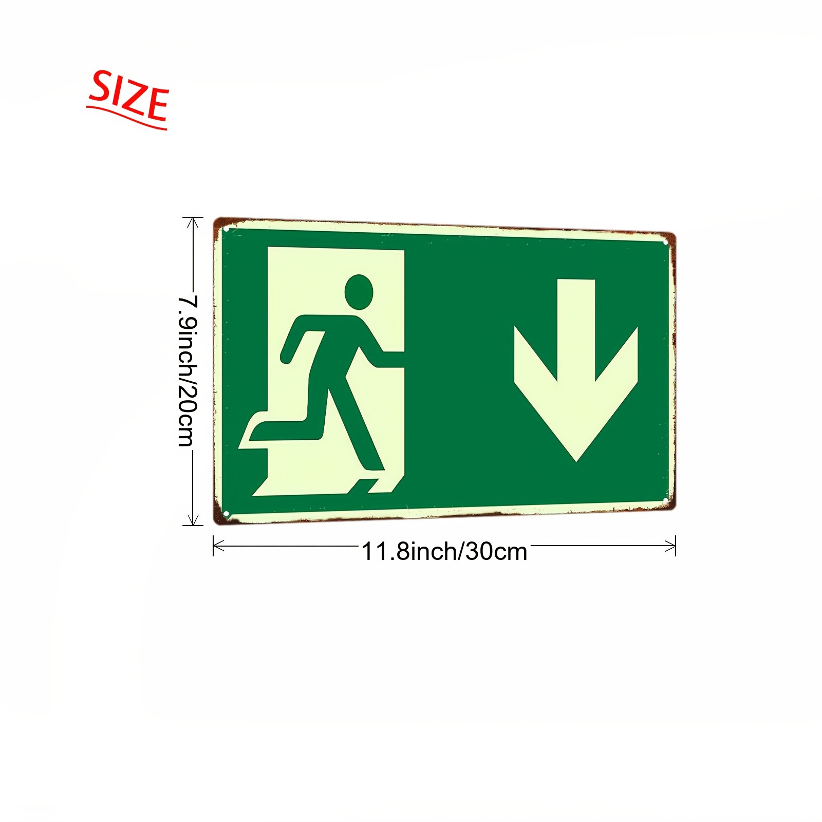 لافتة معدنية حديدية عتيقة ثنائ - مراجعة Emergency Exit Sign وسعره