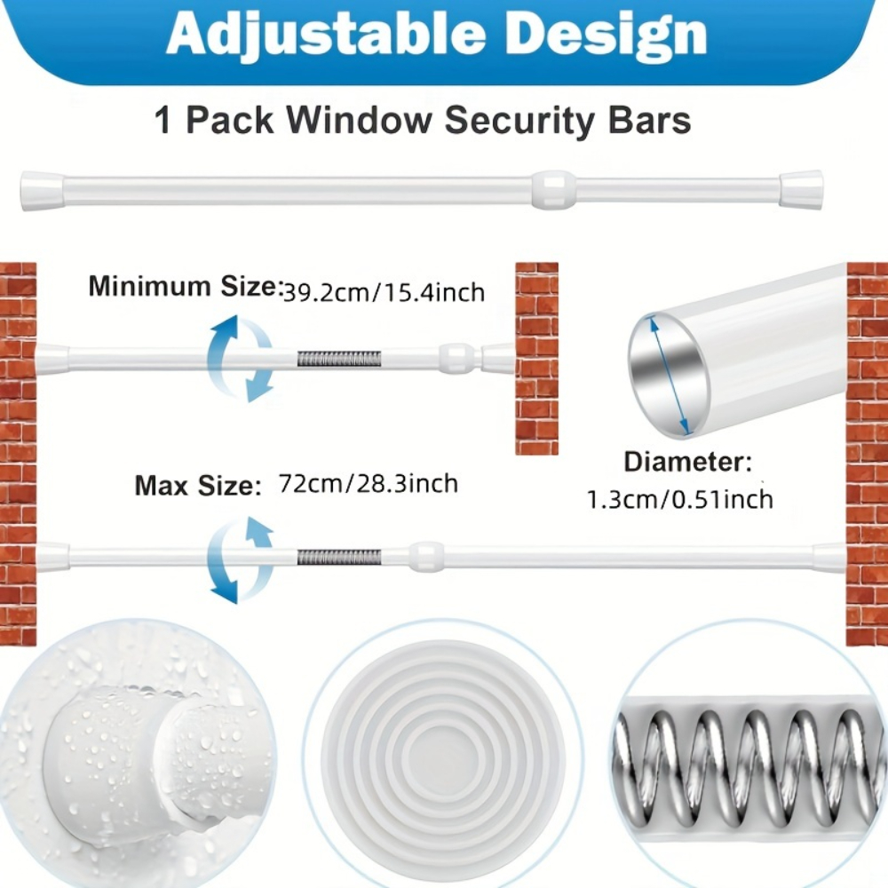 قضيب أمان معدني قابل للتعديل ل - مراجعة Window Lock Bar وسعره
