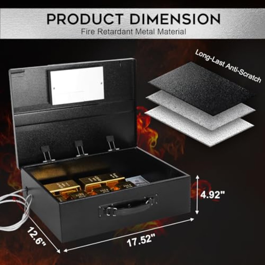 صندوق أمان معدني محمول مع قفل  - مراجعة Fire Safe Document وسعره