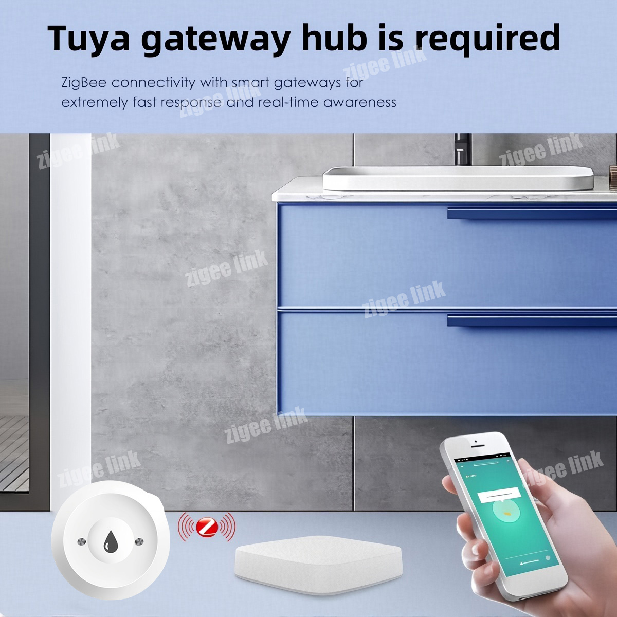 مستشعر تسرب المياه الذكي ZigBe - مراجعة Water Alarm Sensor وسعره
