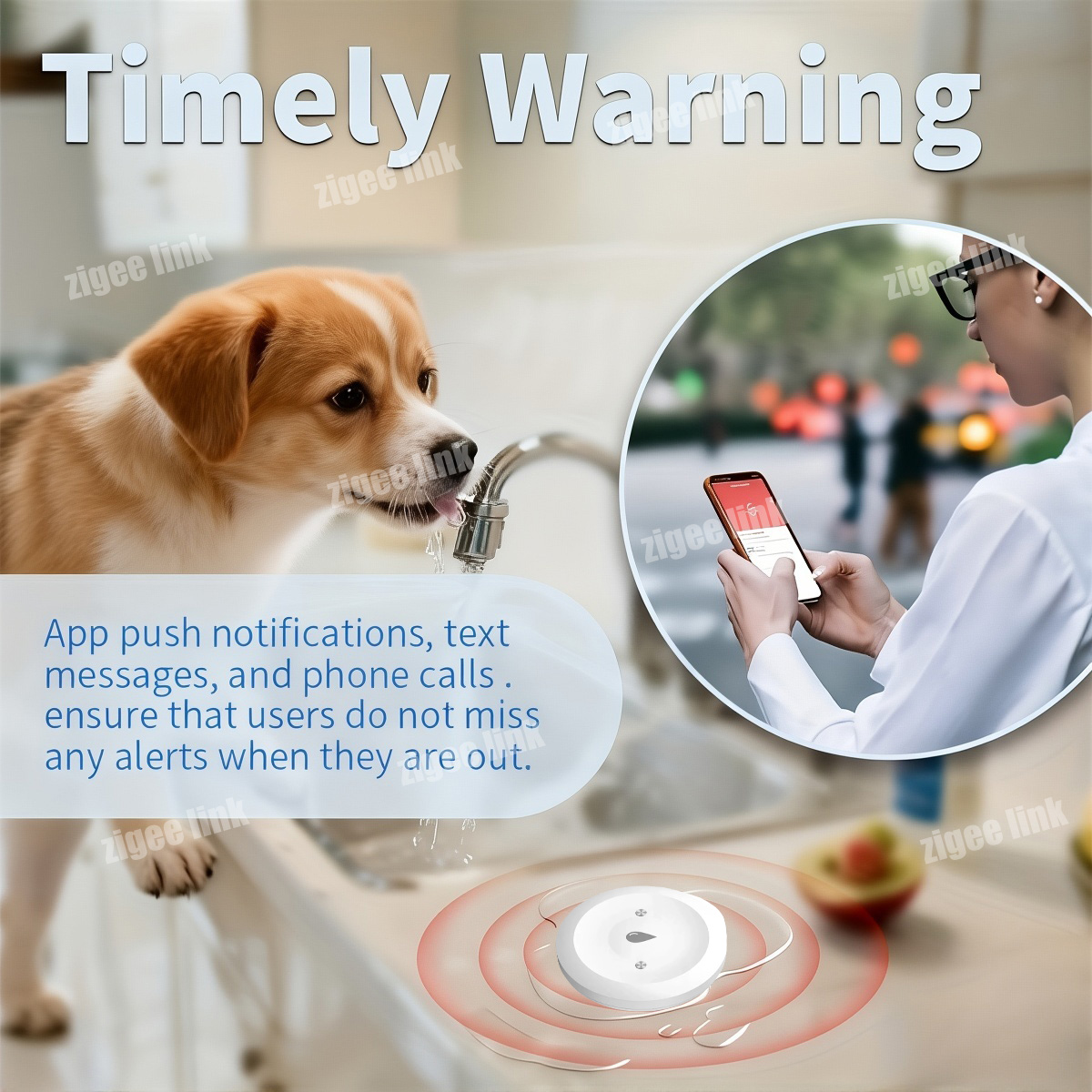 مستشعر تسرب المياه الذكي ZigBe - مراجعة Water Alarm Sensor وسعره