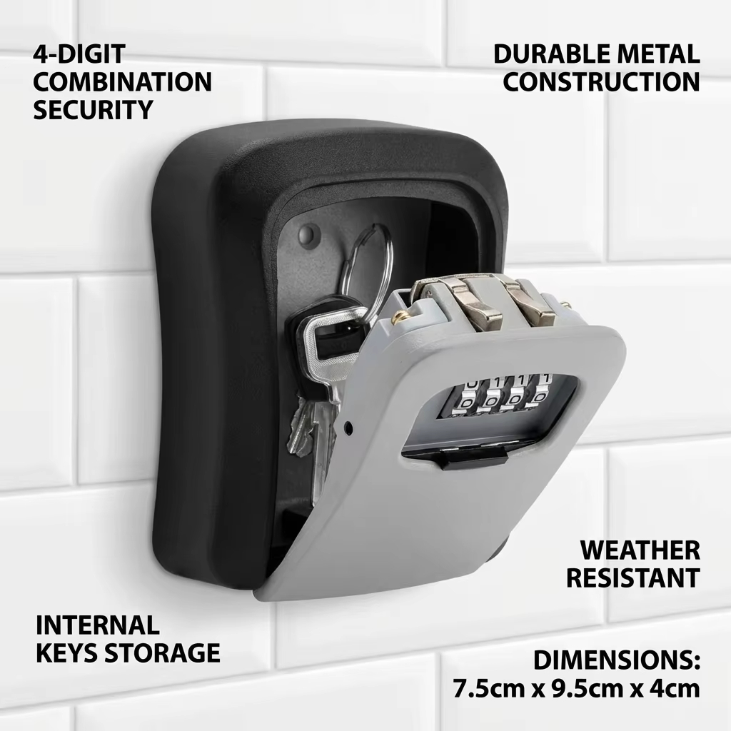 صندوق قفل مفاتيح يثبت على الحا - مراجعة Lockbox Key Secure وسعره